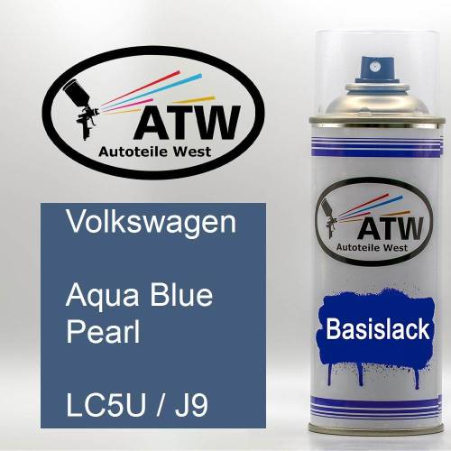 Volkswagen, Aqua Blue Pearl, LC5U / J9: 400ml Sprühdose, von ATW Autoteile West.